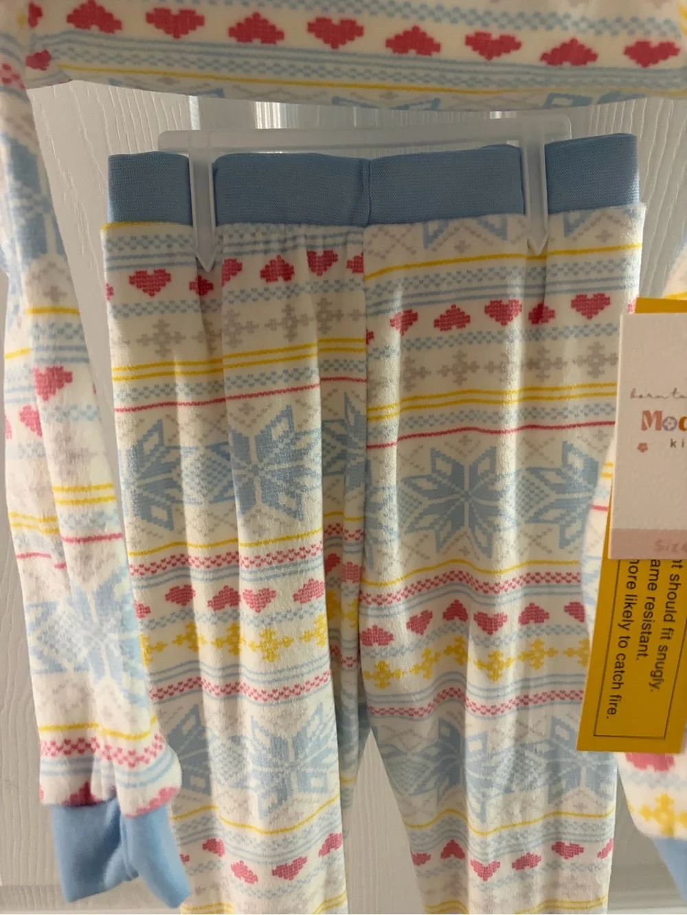 Kids Long Sleeve Blue Fair Isle Pajama Set
